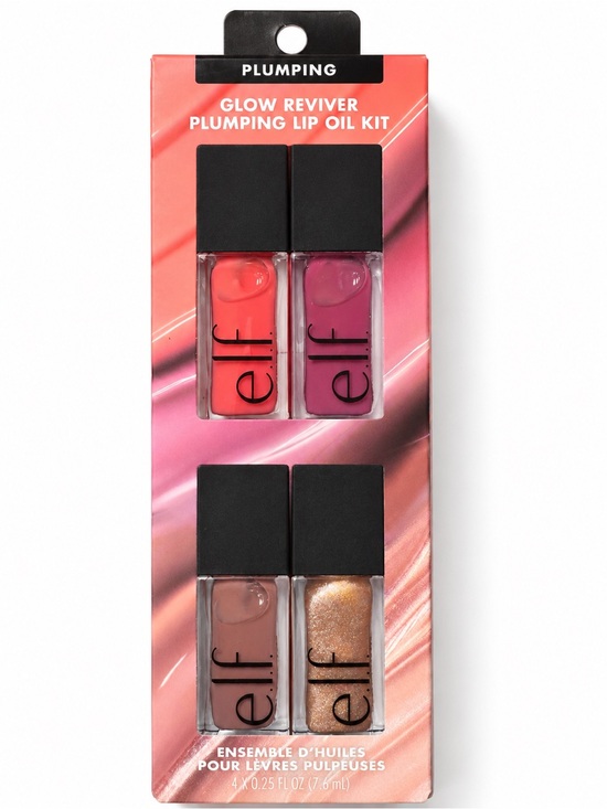 ELF Other - e.l.f. Glow Reviver Plumping Lip Oil Kit — Coral, Berry, Nude & Shimmer Gold